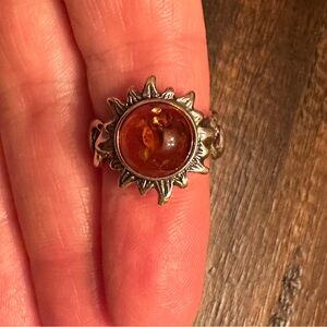 Sterling Silver & Amber ring